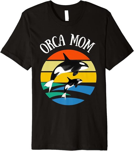 80s Orca Mom Retro Vintage Sunset Premium T-Shirt