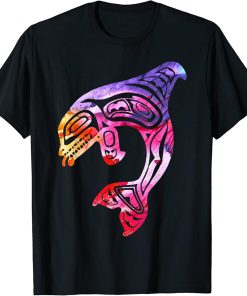 Colorful Orca Killer Whale Pacific NW Native American T-Shirt