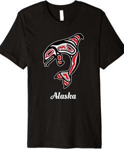 Native American Alaska Red Orca Killer Whale Premium T-Shirt