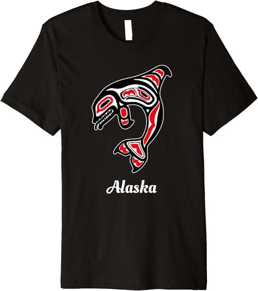 Native American Alaska Red Orca Killer Whale Premium T-Shirt